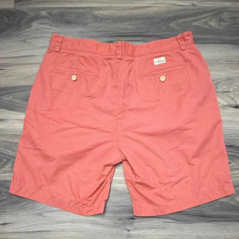 Vineyard Vines Men’s 36 Club Shorts Coral Red 100% Cotton Chino Preppy